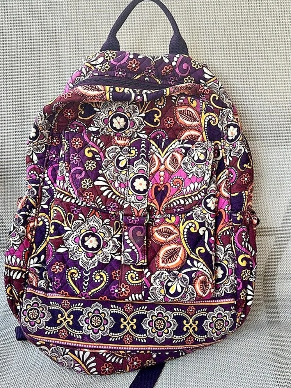 Vera Bradley Essential Backpack Paisley Print Purple & Multicolor